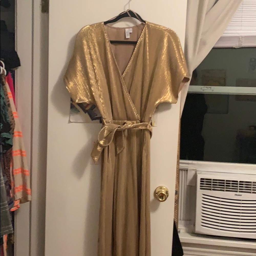 & Other Stories gold belted jumpsuit 4